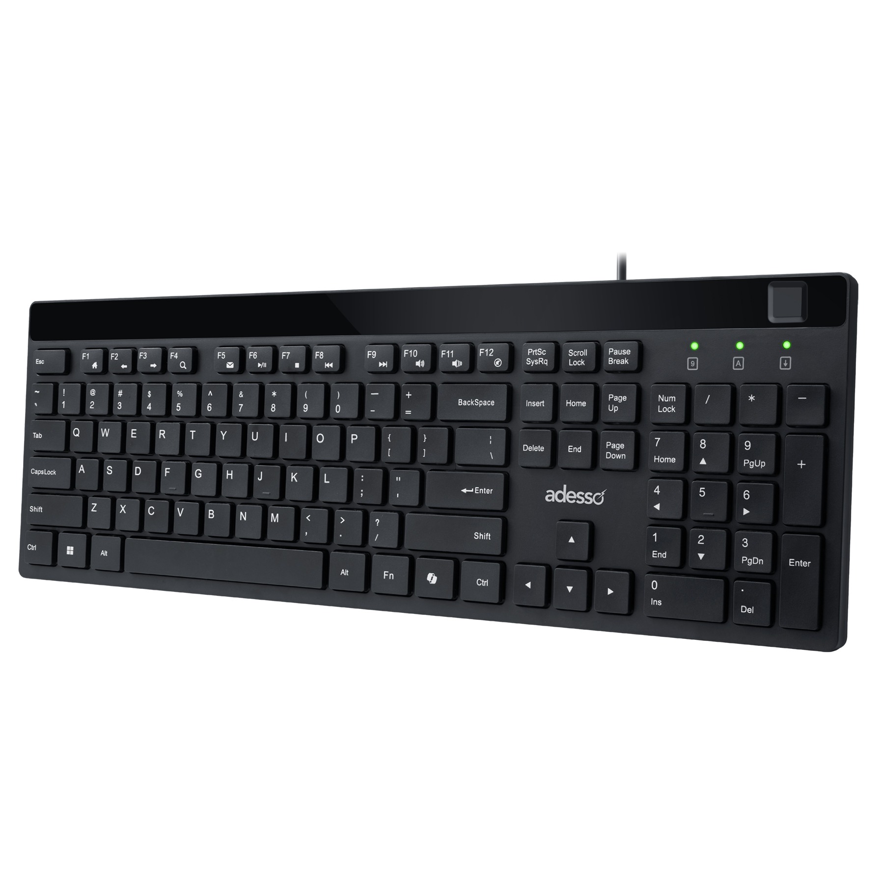 Adesso Keyboard & Mouse Combo Wired Quiet Switch Low Profile with Fingerprint Reader – Black Adesso Keyboard & Mouse Combo Wired Quiet Switch Low Profile with Fingerprint Reader - Black