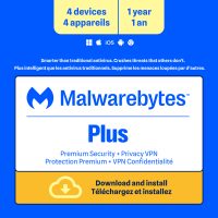 Malwarebytes Premium Plus 4-Device 1-Year Includes Browser Guard & Privacy VPN PC/MAC/Android/iOS ESD (DOWNLOAD CODE)