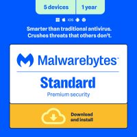 Malwarebytes Premium Standard 5-Device 1-Year PC/MAC/Android/iOS ESD (DOWNLOAD CODE)
