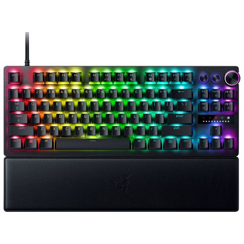 Razer Gaming Keyboard Wired Huntsman V3 Pro TKL Analog Optical Linear Switches Snap Tap Rapid Trigger Adjustable Actuation Chroma RGB with Wrist Rest – Black Razer Gaming Keyboard Wired Huntsman V3 Pro TKL Analog Optical Linear Switches Snap Tap Rapid Trigger Adjustable Actuation Chroma RGB with Wrist Rest - Black