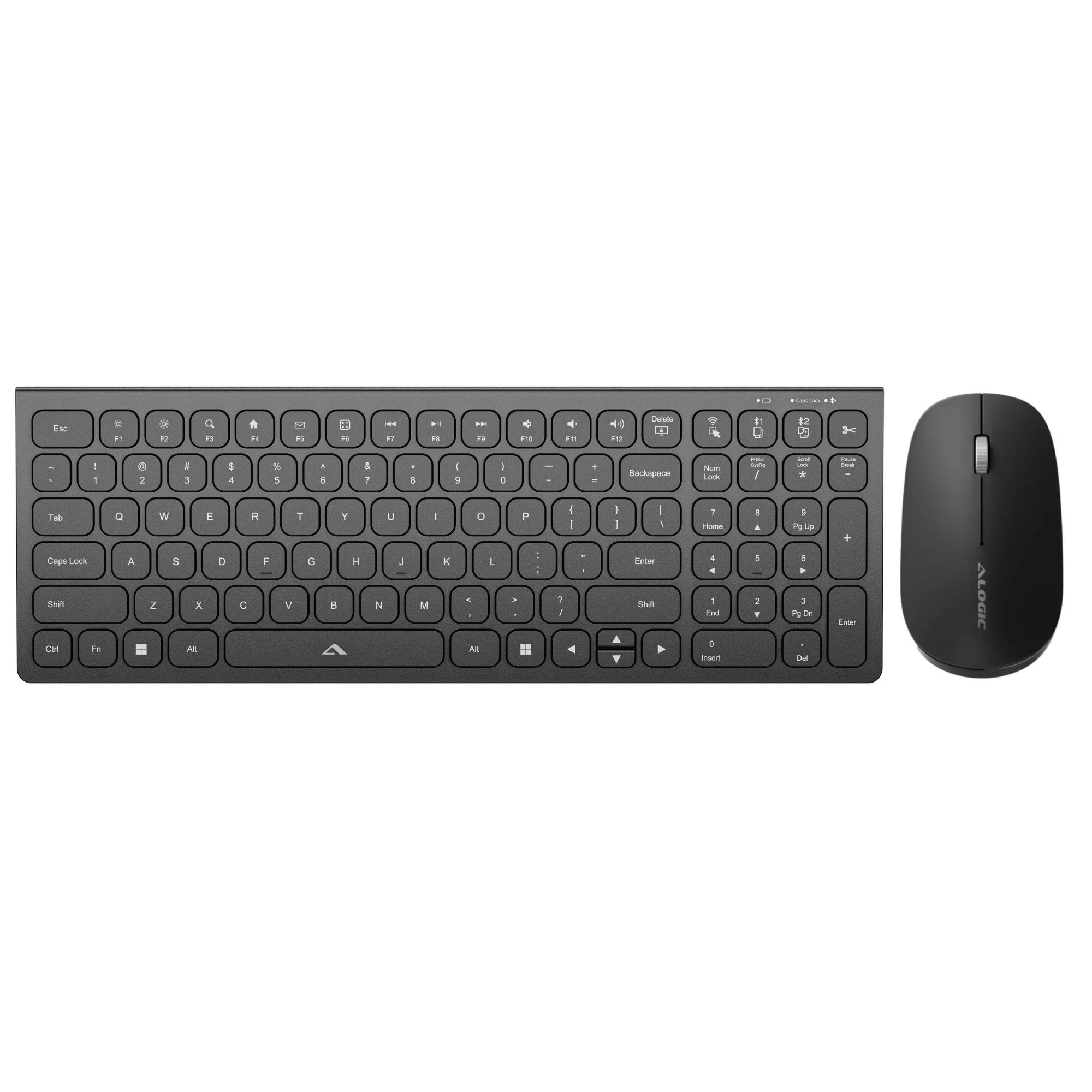 Alogic Keyboard Bluetooth Echelon USB-C Rechargeable Compact Win and Mouse Combo – Black Alogic Keyboard Bluetooth Echelon USB-C Rechargeable Compact Win and Mouse Combo - Black