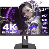 Viewedge Gaming Monitor 27in UHD 4K (3840x2160p) up to 160hz IPS panel 178-degree viewing angle and 1ms responsive time - Black