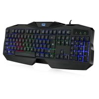 Adesso Gaming Keyboard Wired Illuminated LED Backlight Water Resistant PC - Black