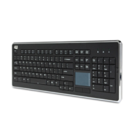 Adesso Keyboard Wired with Touchpad SlimTouch with Metallic Accent - Black