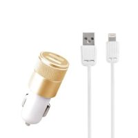 AMPD 2-in-1 2 Port USB-A Car Charger and Apple 8-Pin Lightning cable Non-MFI
